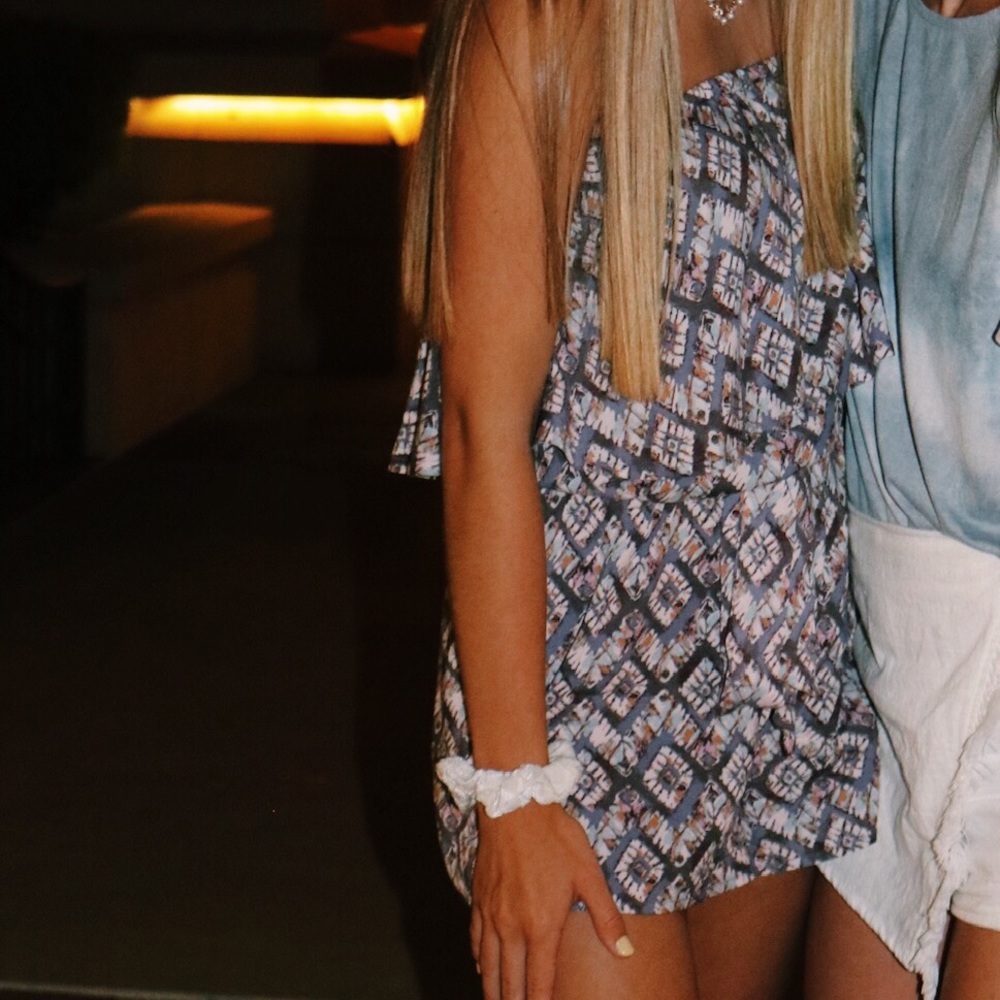 Purple patterned boutique romper